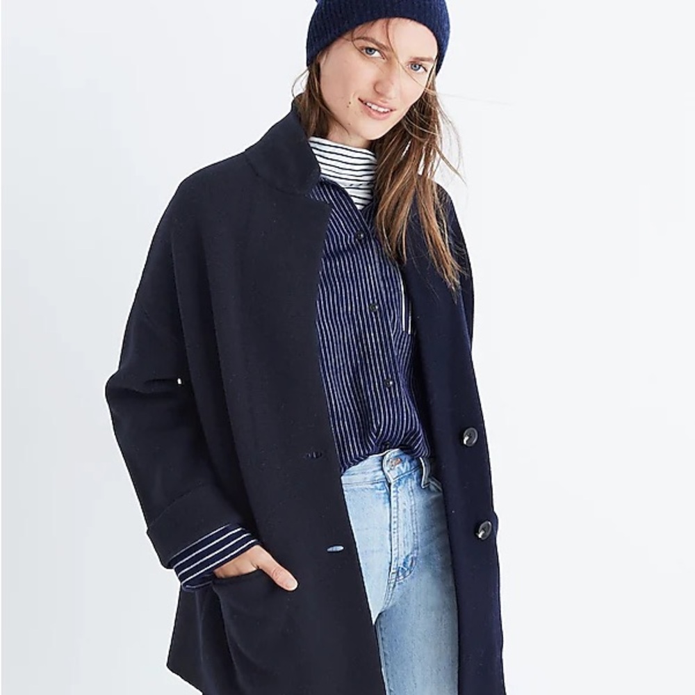 Madewell Navy Sweater Blazer XS